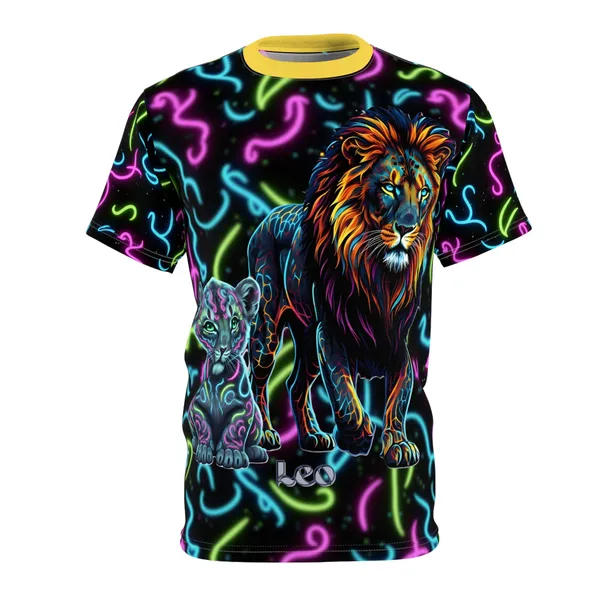 Leo_Zodiac_Neon_Lion_Unisex_Tee_White_Stitching_4_Oz